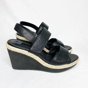 Eileen Fisher Maxi Platform Jute Wedge Slingback Espadrille Sandal Size 9.5